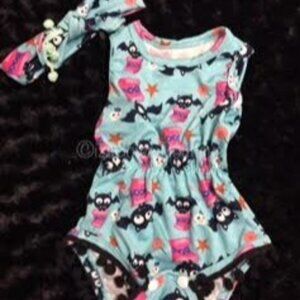 Aqua Bat Pom Pom Romper  AQBAT6M  NWT Boutique